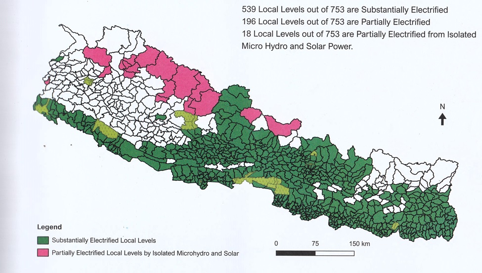 ५३९ स्थानीय तहमा पूर्ण विद्युतीकरण, बाँकी १८ स्थानीय निकायमा यसै वर्ष ग्रिड
