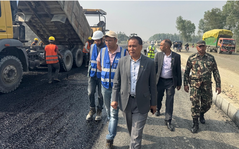 पूर्वपश्चिम एसियन हाइवेको स्थलगत निरिक्षणमा पुगे घिसिङ